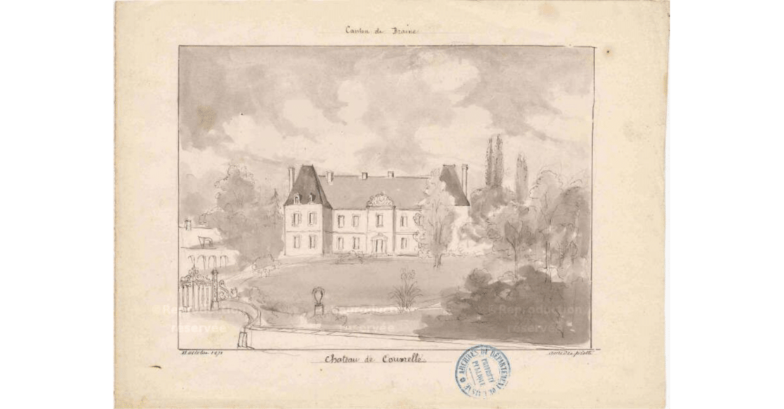 Vue du château le 11 octobre 1871